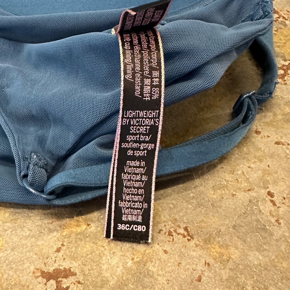 ❤️ Victoria’s Secret Sports Bra 32C Teal Ballet Crop Top - Picture 4 of 7